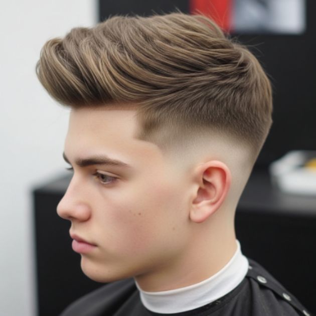 Brushed Forward Style with Low Taper Fade
