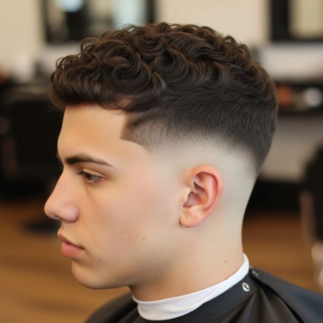 Burst Fade with Short Curls