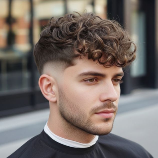 Curly Shag with Fade