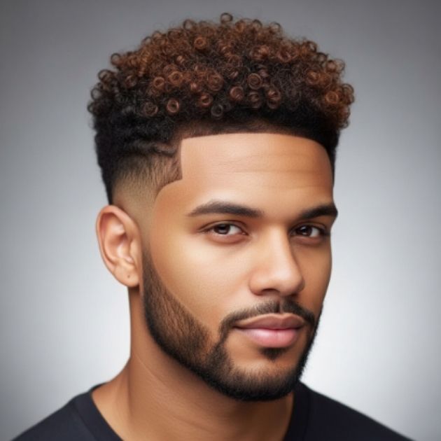 Low Blowout Taper with Curly Top