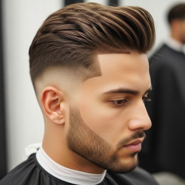 Low Blowout Taper with Temple Fade