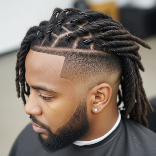 Twisted Locs with Fade