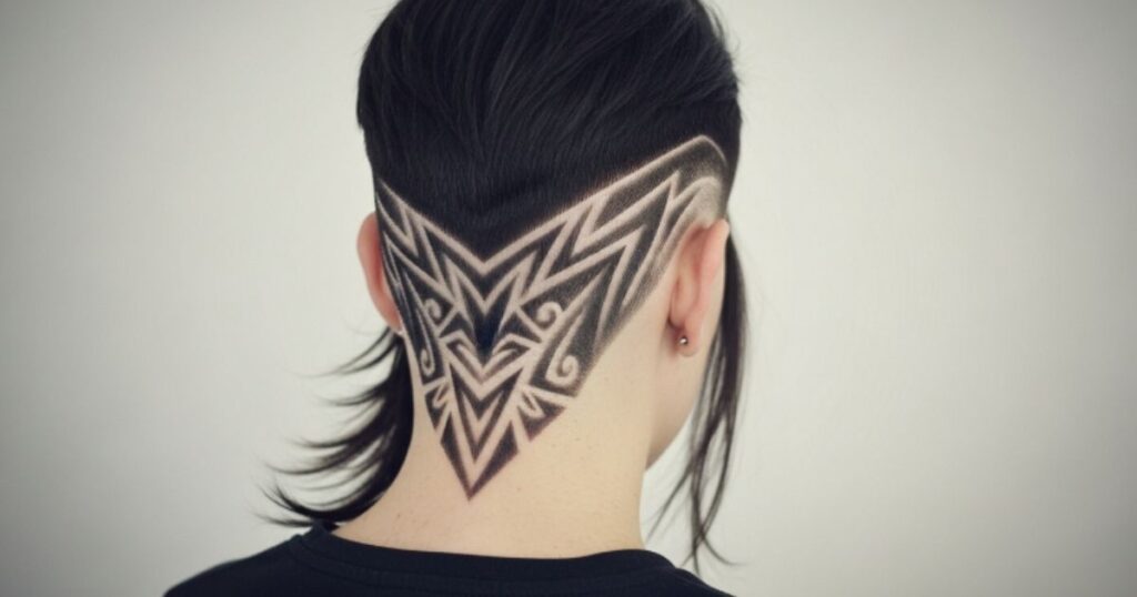 V-Cut with Hair Art