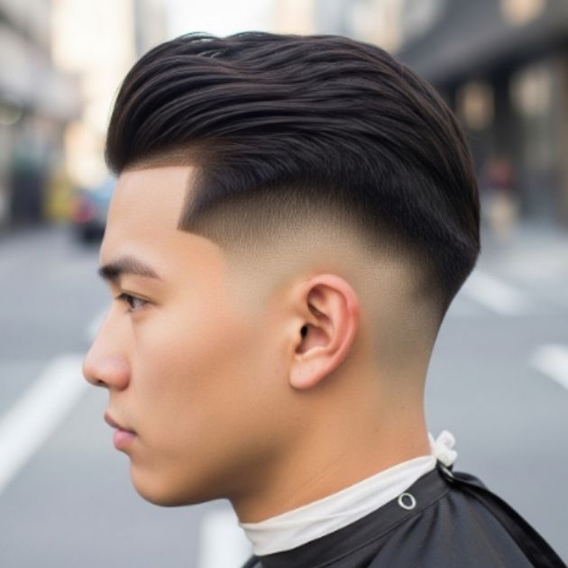 Asian Middle Part Fade Style