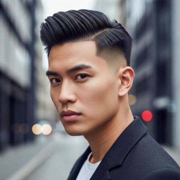 Asian Slick Back Fade Style