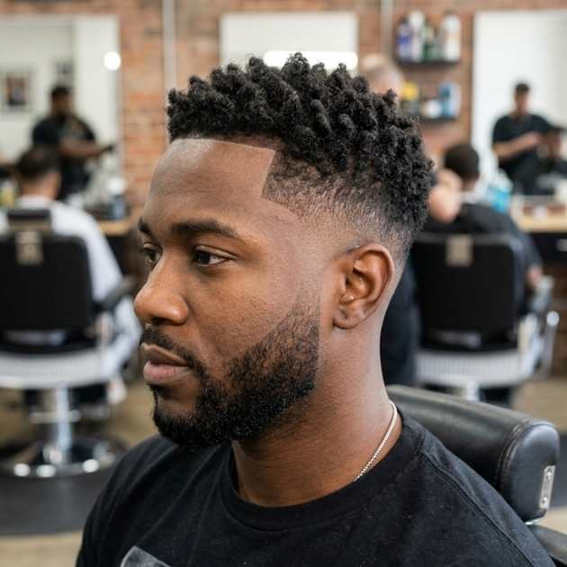 Burst Fade Taper for Black Men