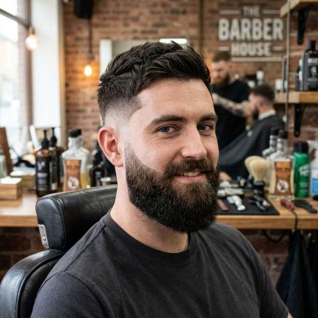 Burst Fade Taper with Beard