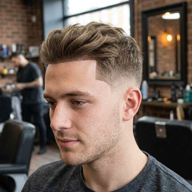 Burst Fade Taper with Line Up