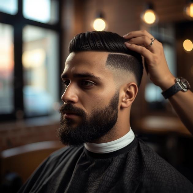 Buzz Cut Burst Fade with Beard Blend
