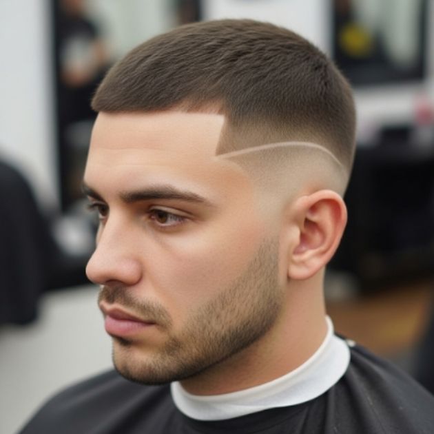 Buzz Cut with Mid Fade