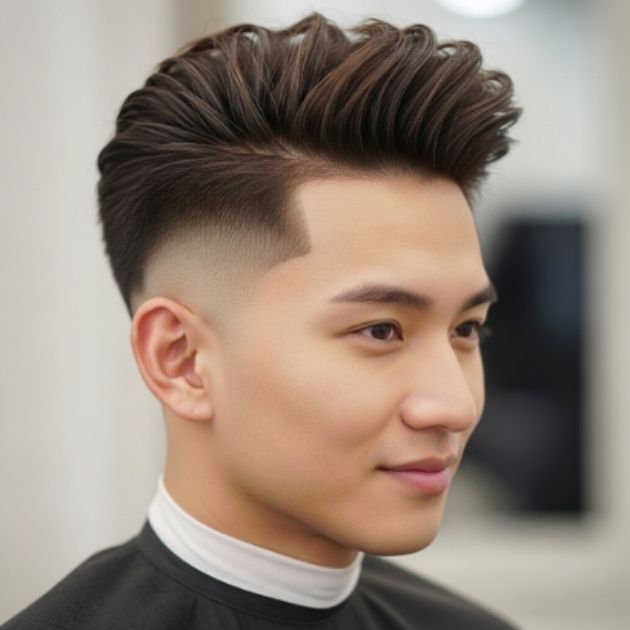 Low Taper Fade Asian Hair with Volume