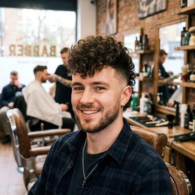 Curly Burst Fade Mohawk