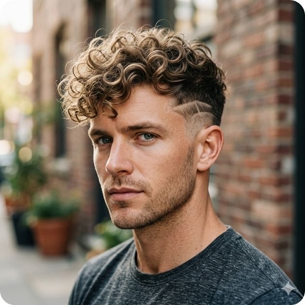 Curly Burst Fade Undercut
