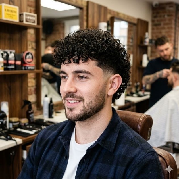 Curly Burst Fade with Defined Curls