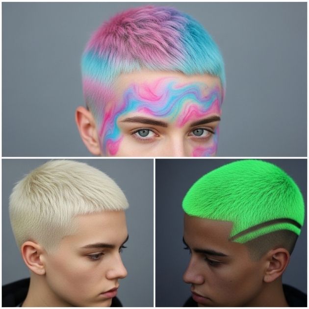 Dyed Buzz Cuts (Blonde, Pastel, Neon)