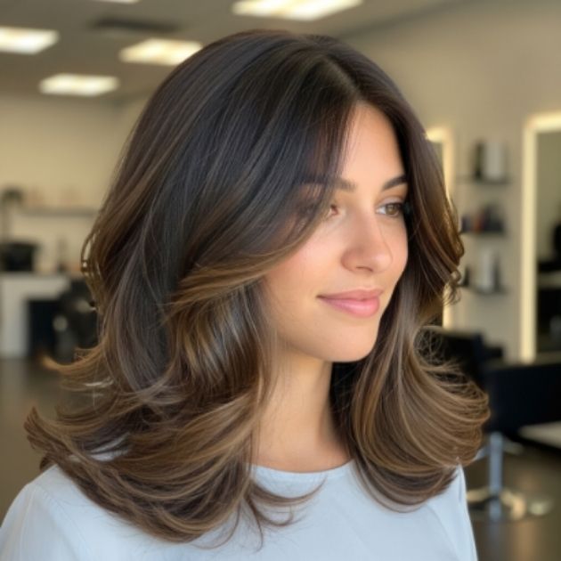 Layered Medium Haircut for Thick Hair