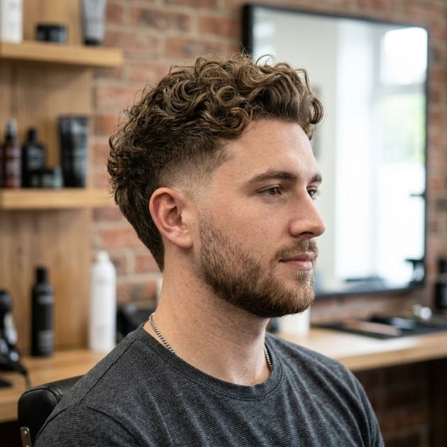 Loose Curly Burst Fade