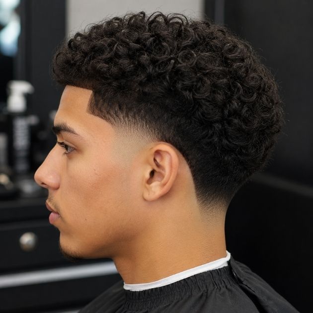Low Curly Burst Fade
