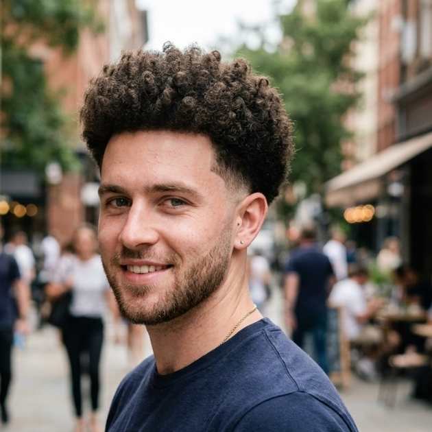 Low Taper Afro for Black Men