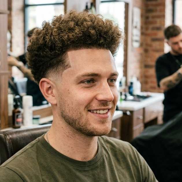 Low Taper Curly Fade Afro
