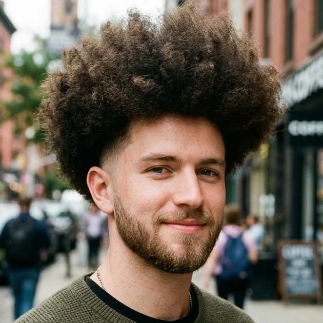 Low Taper Fade Big Afro