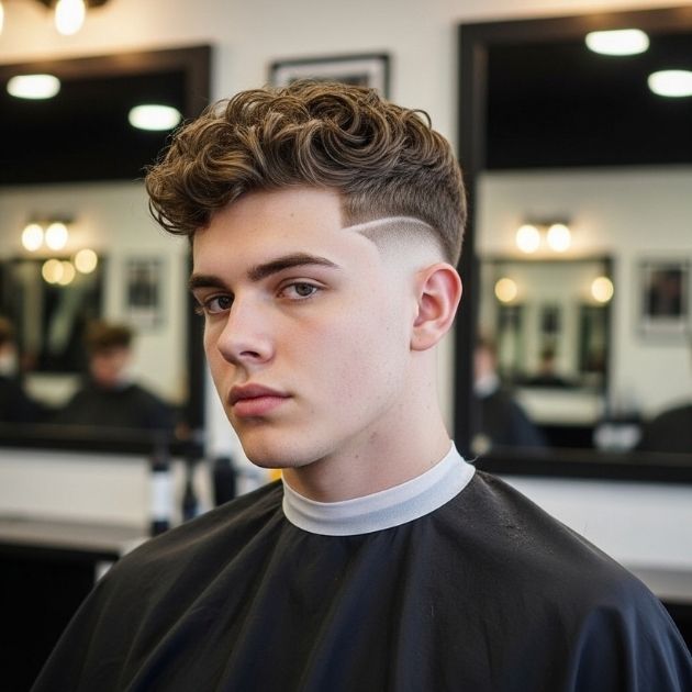 Low Taper Fade Blowout Haircut Curly