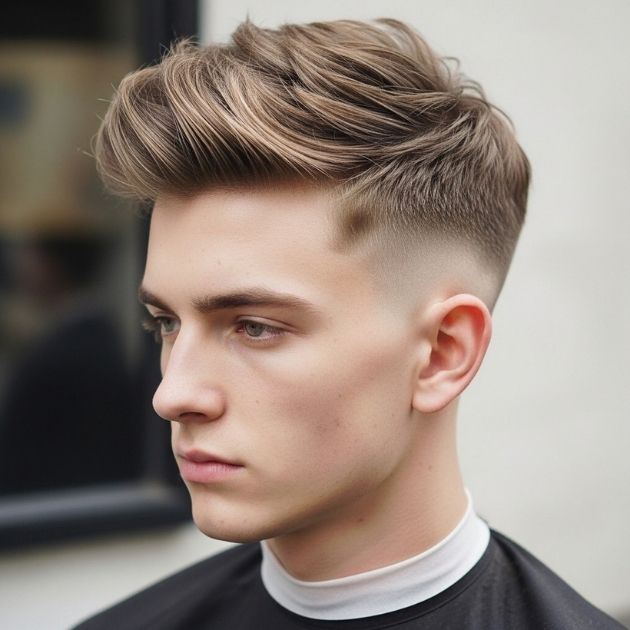 Low Taper Fade Blowout Messy Textured Fringe