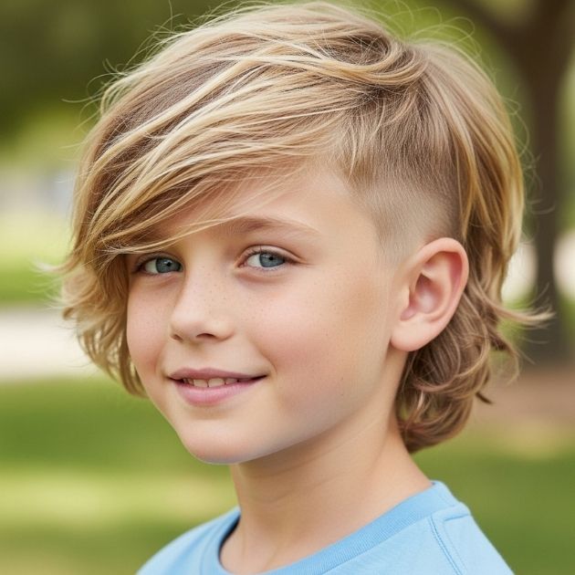 Low Taper Fade Fluffy Hair Blonde And White Boy Styles