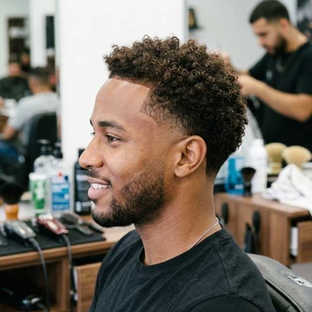 Low Taper Thin Curly Hair