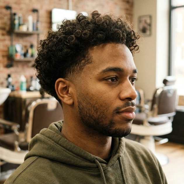 Low Taper With Loose Curls