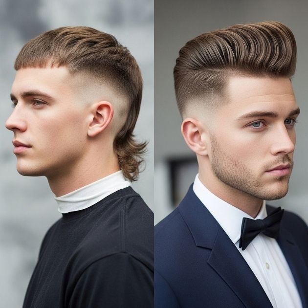 Mullet Fade and Pompadour Fade
