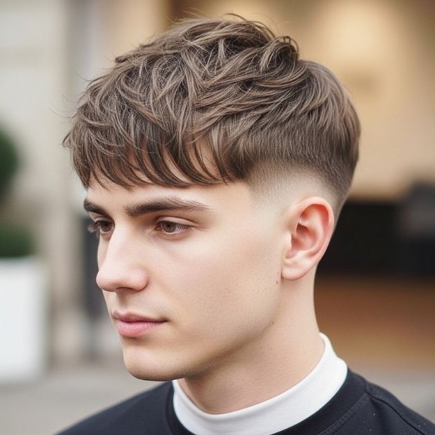 Straight Hair Textured Fringe Taper