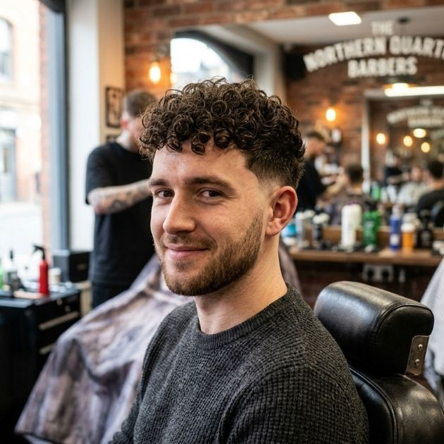 Taper Curly Burst Fade