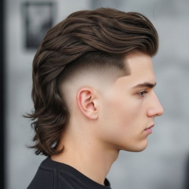 Taper Fade Mullet Thick Hair Style