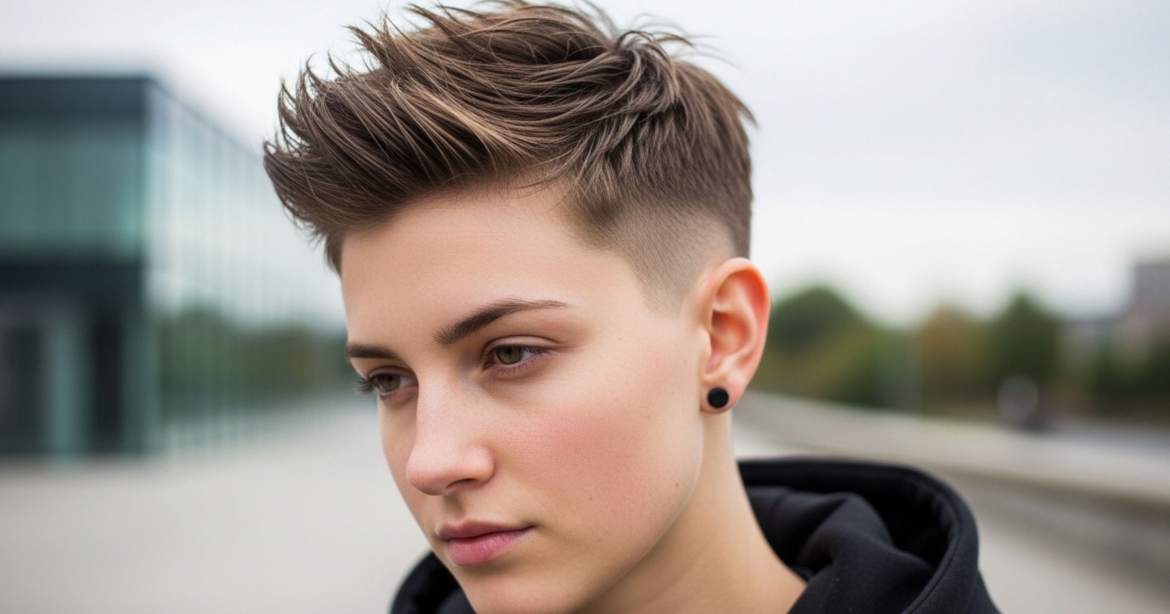 modern short messy crew cut